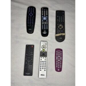 6 OEM TV DVD Remote Lot RCA JVC Dell Dynex GE Tested Working Replacement Set